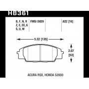 Колодки тормозные HB361U.622 HAWK DTC-70 Honda S2000/Civic Type "R", Acura RSX 16 mm
