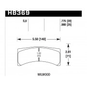 Колодки тормозные HB369U.980 HAWK DTC-70 Wilwood 25 mm