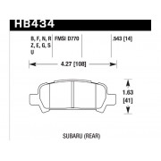 Колодки тормозные HB434S.543 HAWK HT-10 Subaru (Rear)   14 mm