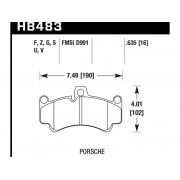 Колодки тормозные HB483V.635 HAWK DTC-50; Porsche GT3 16mm