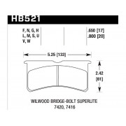 Колодки тормозные HB521S.650 HAWK HT-10 Wilwood 6 порш. 4 порш. 17 mm