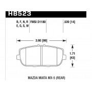 Колодки тормозные HB523G.539 HAWK DTC-60 Mazda Miata MX-5 NC; ND задние