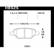 Колодки тормозные HB525G.540 HAWK DTC-60 Cobalt (Rear) 14 mm