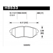 Колодки тормозные HB533G.668 HAWK DTC-60 Legacy GT 17 mm