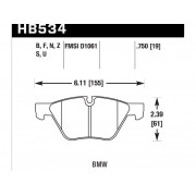 Колодки тормозные HB534U.750 HAWK DTC-70 BMW 19 mm