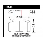 Колодки тормозные HB545Q.564 HAWK DTC-80 Infiniti, Nissan