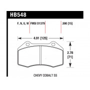 Колодки тормозные HB548G.590 HAWK DTC-60; Renault Clio 15mm