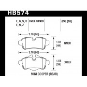Колодки тормозные HB574G.636 HAWK DTC-60 задние MINI COOPER 2 (R56) / BMW 1 (E87) 116i, 118i