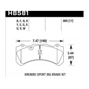 Колодки тормозные HB581W.660 HAWK DTC-30 Brembo 17 mm