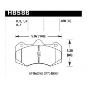 Колодки тормозные HB586U.660 HAWK DTC-70  AP Racing CP7040, CP9040