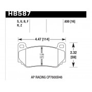 Колодки тормозные HB587Q.630 HAWK DTC-80; AP Racing 16mm