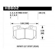 Колодки тормозные HB602W.545 HAWK DTC-30 Nissan (Rear) 13 mm