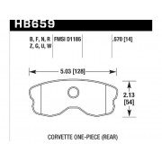 Колодки тормозные HB659G.570 HAWK DTC-60 Corvette 1-pc rear 14 mm