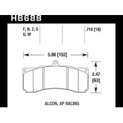 Колодки тормозные HB688Q.710 HAWK DTC-80; AP Racing, Stop Tech 18mm