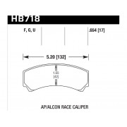 Колодки тормозные HB718U.654 HAWK DTC-70; HB110 W/ 42MM RAD DEPTH 17mm