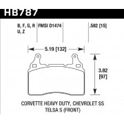 Колодки тормозные HB787U.582 HAWK DTC-70 Corvette (Front) Rev FB