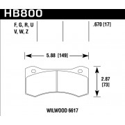 Колодки тормозные HB800W.670 HAWK DTC-30 Willwod 6617