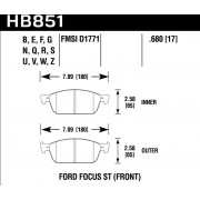 Колодки тормозные HB851Q.680 HAWK DTC-80 D1771 Ford Focus ST (Front)