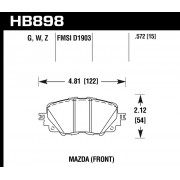 Колодки тормозные HB898G.572 DTC-60 Mazda MX-5 ND, Fiat 124 Spider передние (суппорт Nissin)